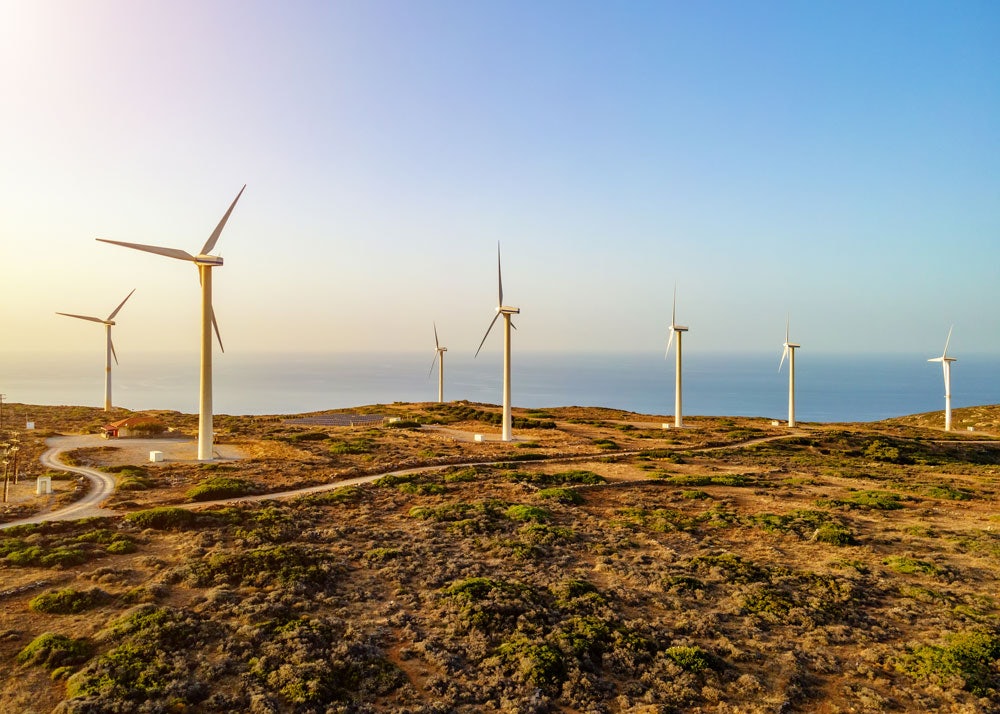 Wind farm along the coast