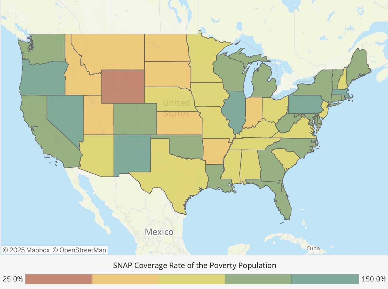 SNAP Coverage of the Poverty Population by State