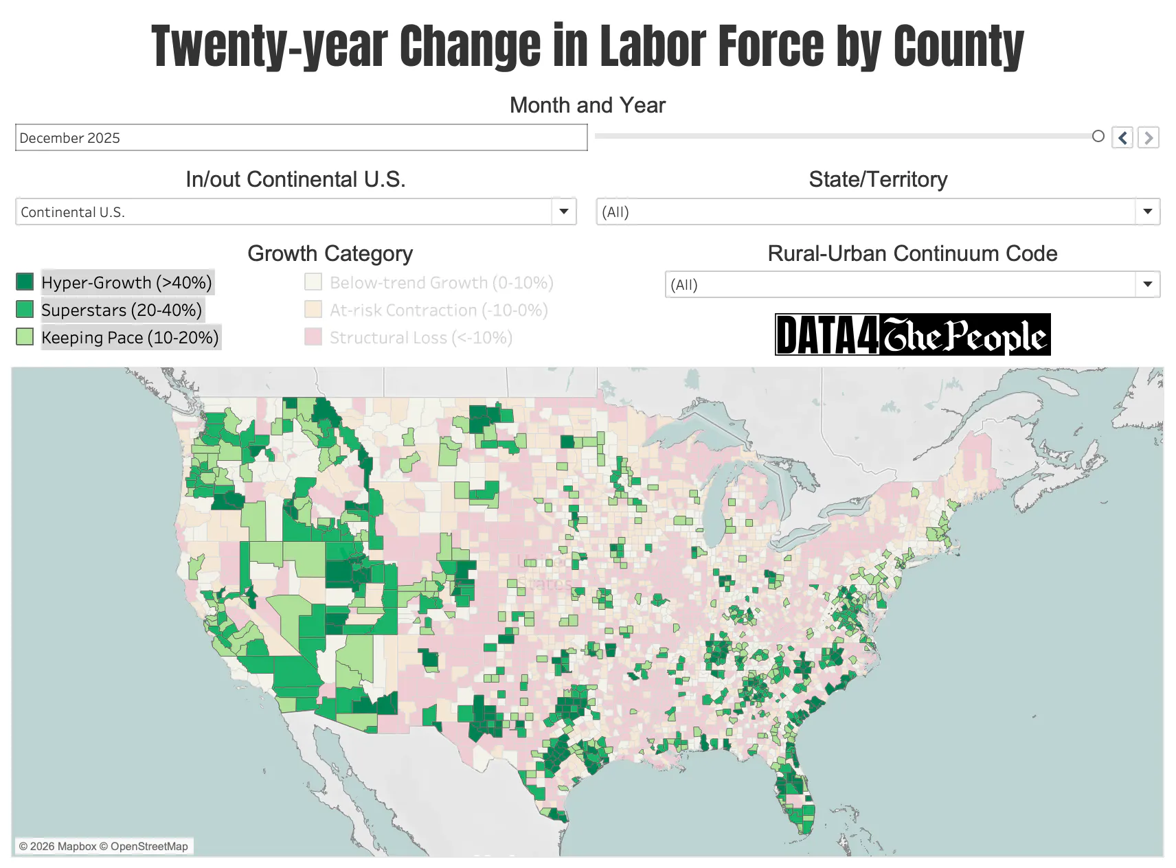 Labor force growth areas