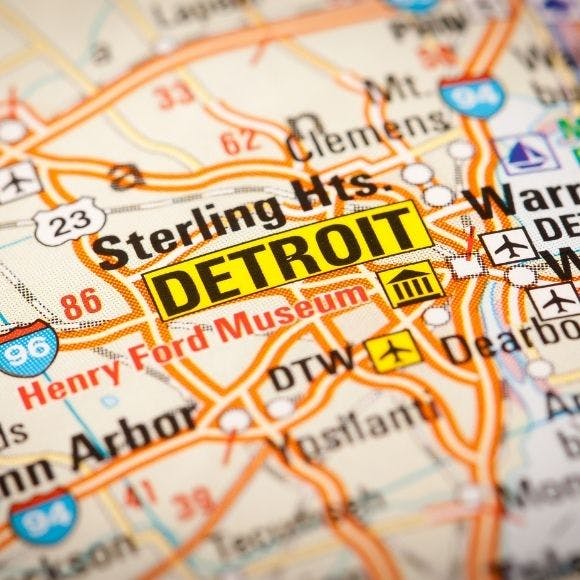 detroit city on the map
