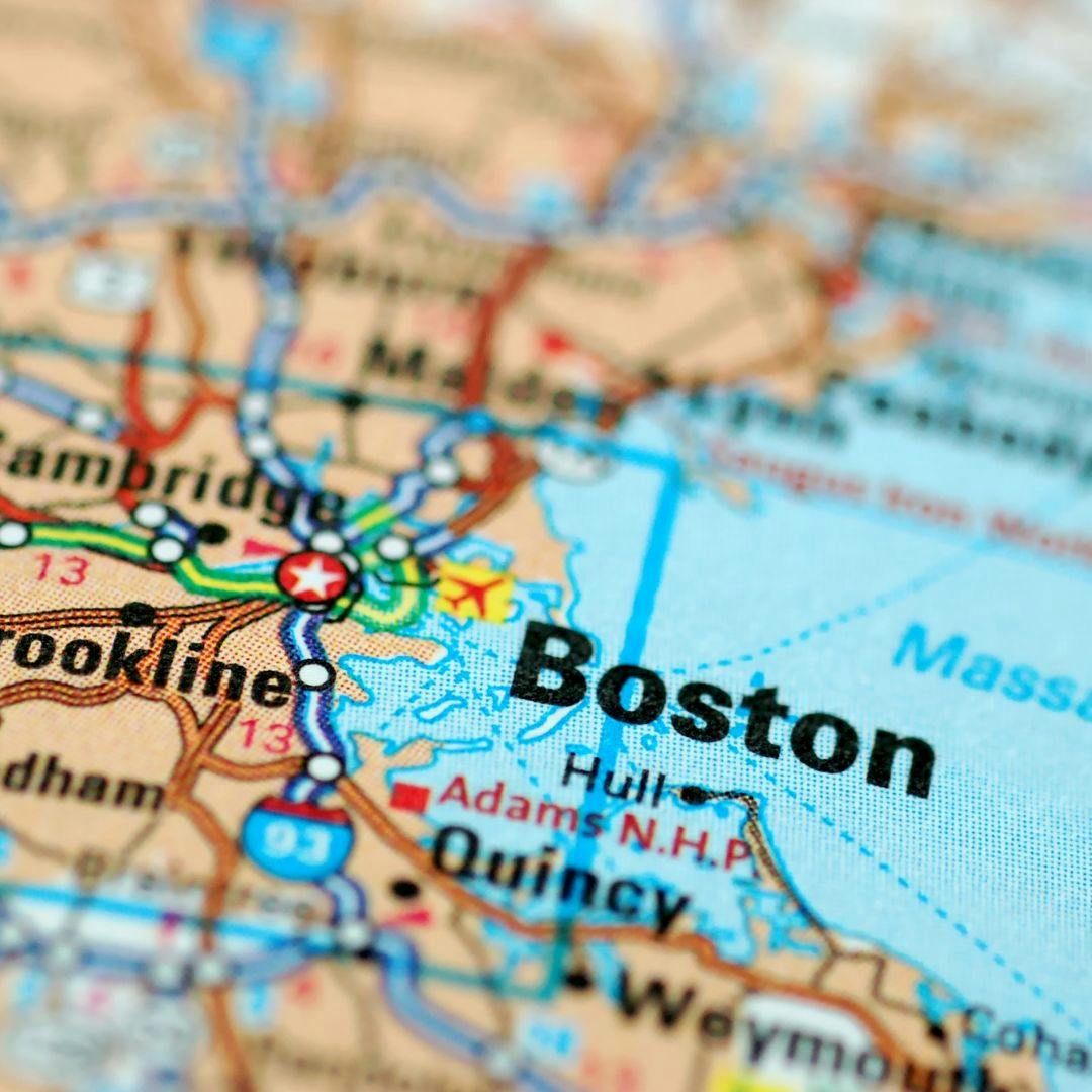 boston on a map