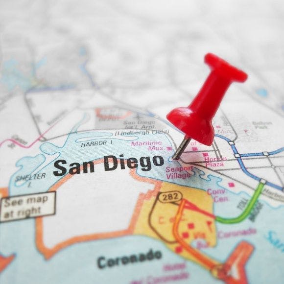 San Diego on the map