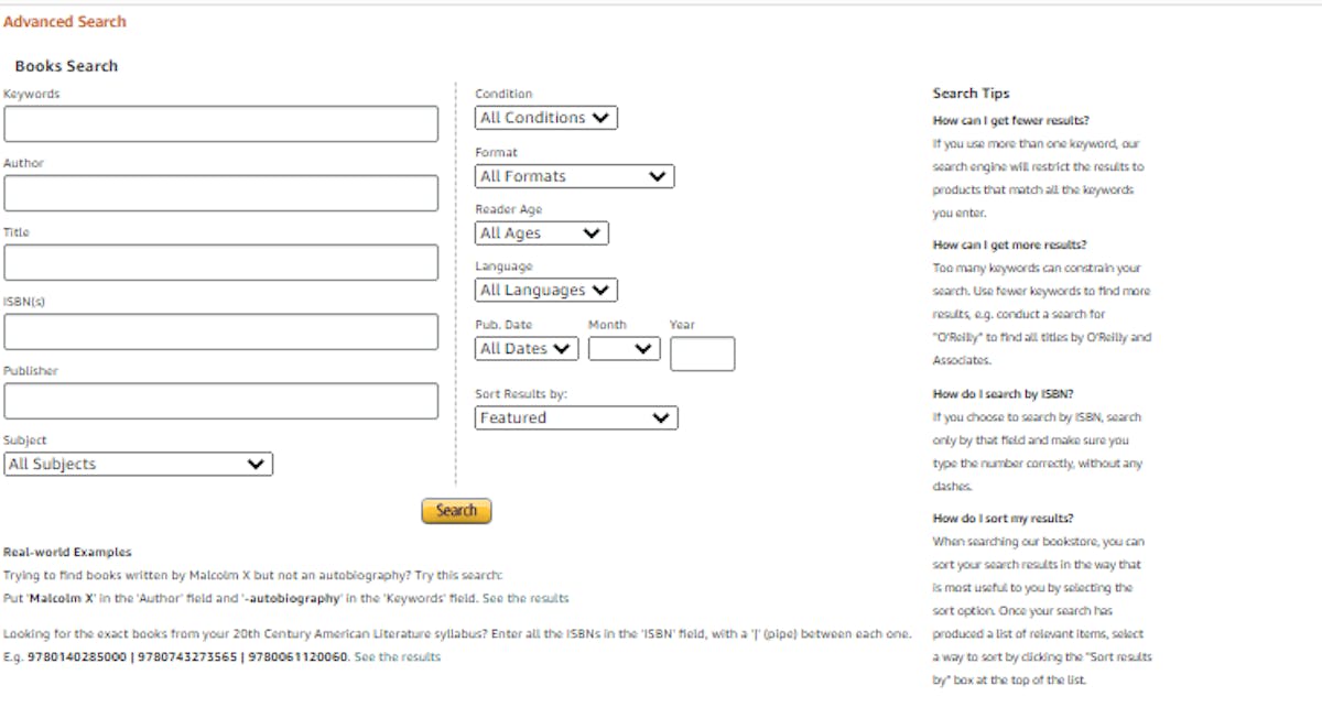What is Amazon Advanced Search