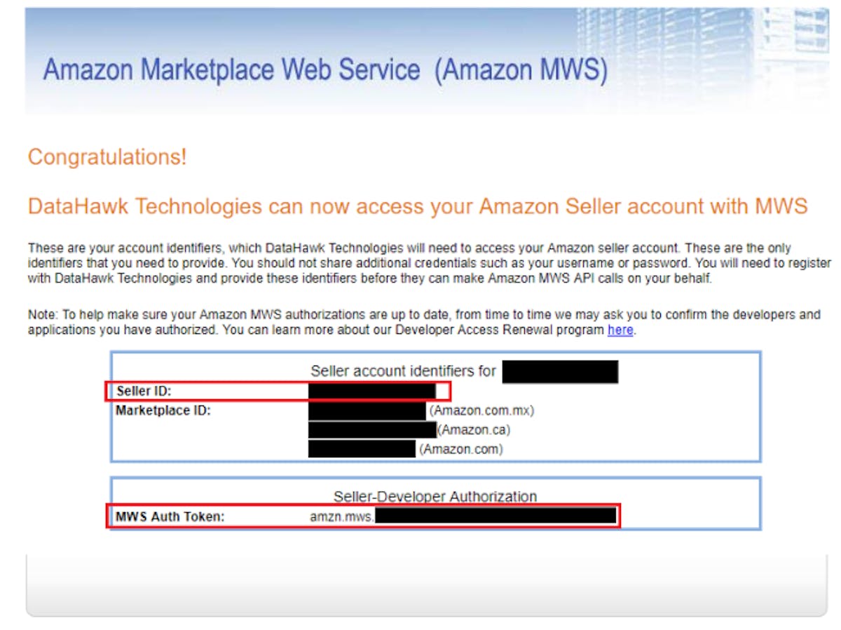 DataHawk Technologies ft Amazon MWS