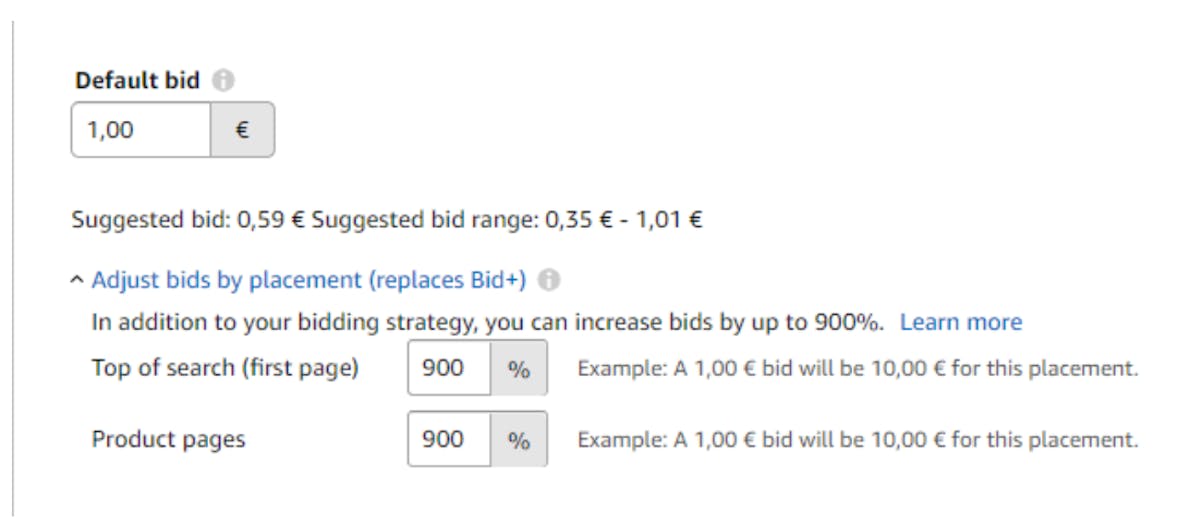 Amazon Campaign Bidding and Adjusting Bids by Placement