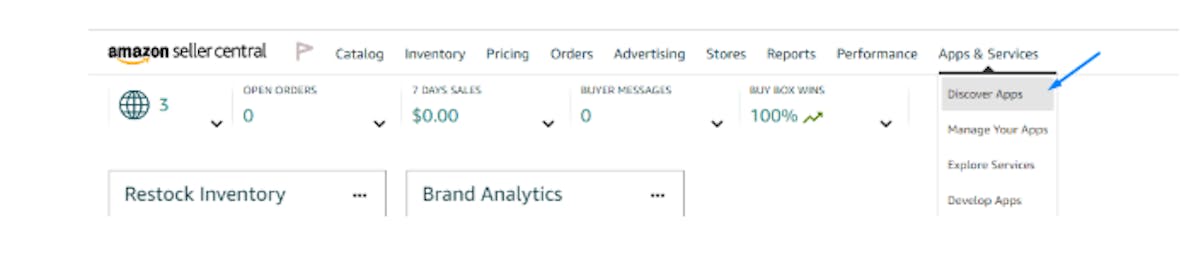 Amazon Seller Central Apps&Services Menu