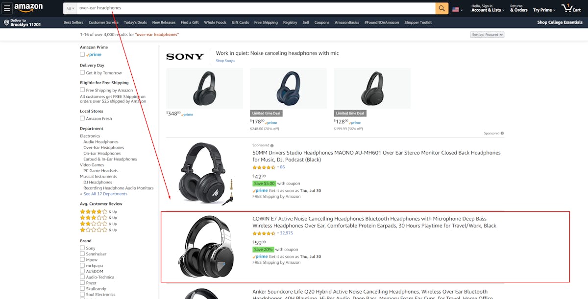 Amazon Share Of Voice Analysis: Headphones
