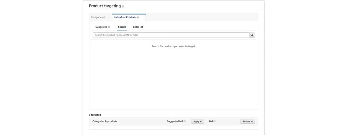 Amazon Targeting by ASINs or SKUs