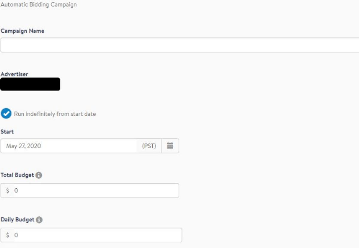 Automatic Bidding Campaigns on Walmart