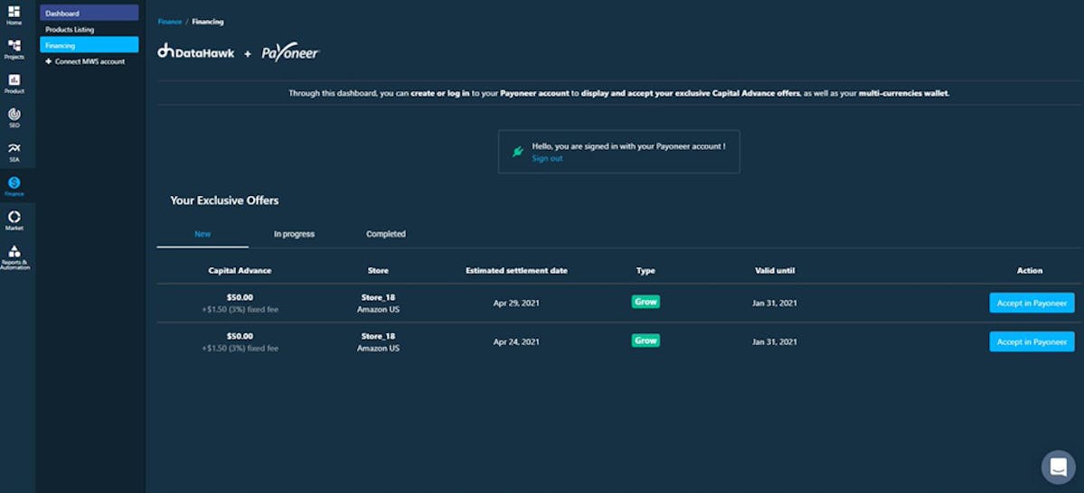 DataHawk x Payoneer can help you Monitor your Foreign Exchange activity