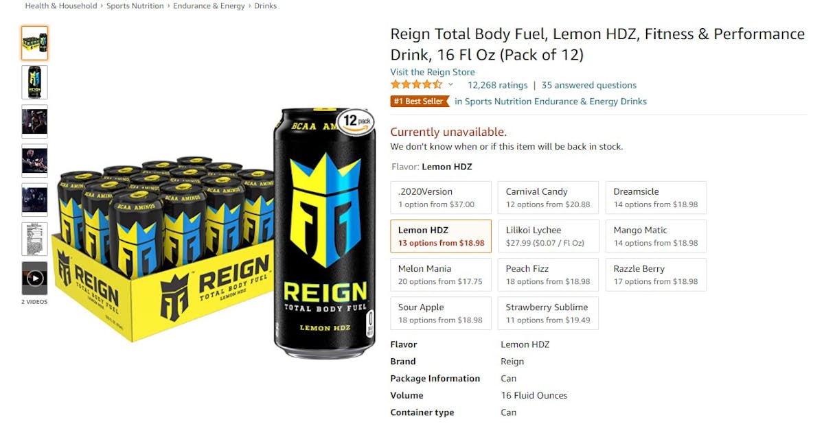 Amazon Best Seller Analysis: Energy Drinks