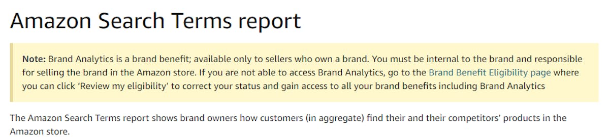 Amazon Search Term Report