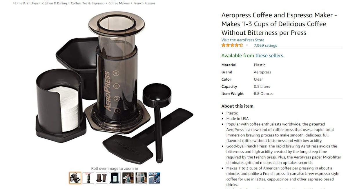Amazon Best seller analysis: Coffee Maker 