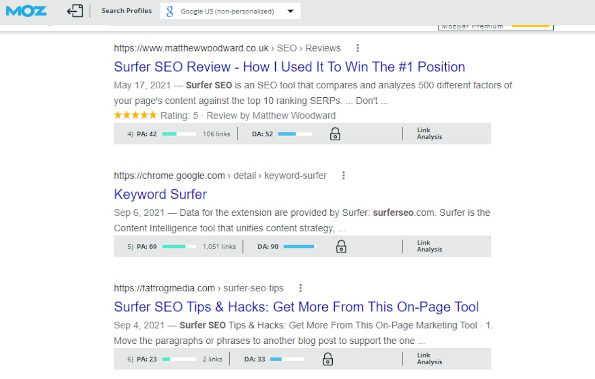 Surfer SEO Moz