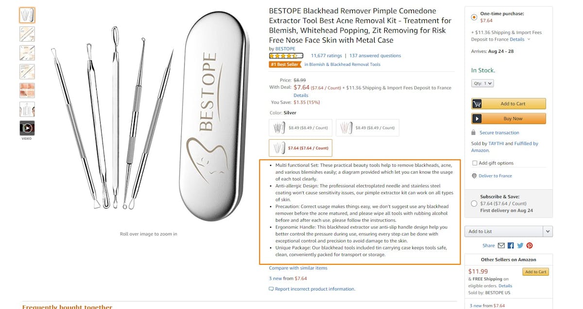 Amazon Product Listing