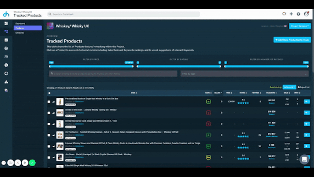 Tracking Product Keyword Ranking on Amazon with DataHawk