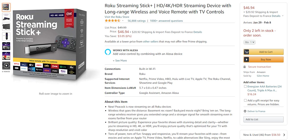 Amazon Product Page