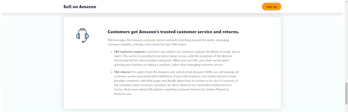 FBM sellers must provide customer service to their buyers