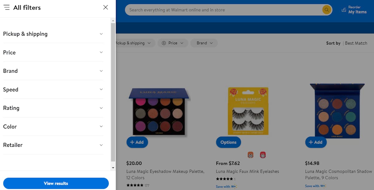 Walmart Product Categories