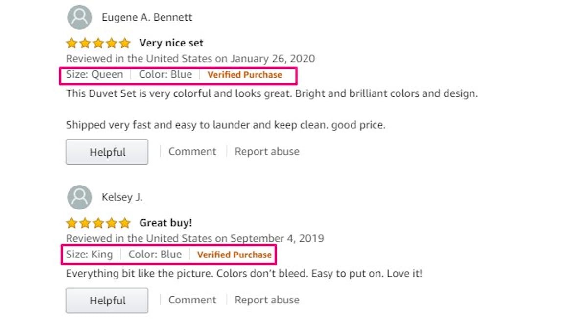 Amazon listing variations
