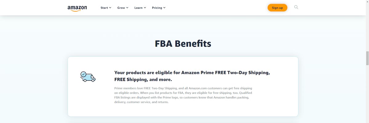 Amazon Prime shipping and FBA