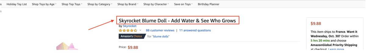 Amazon BSR Study: Toys & Games
