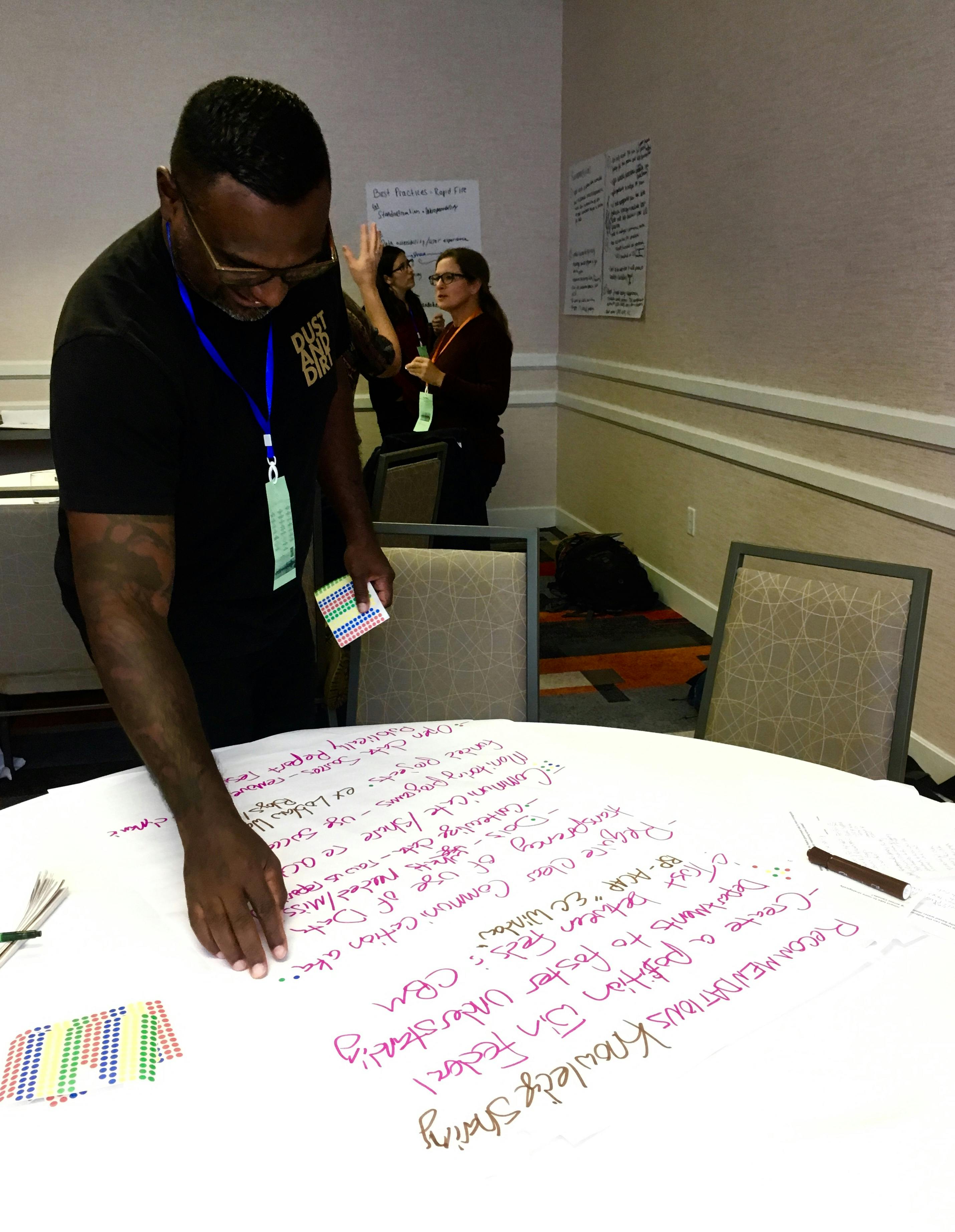 The session involved 'dot-mocracy' decision-making to prioritize key recommendations