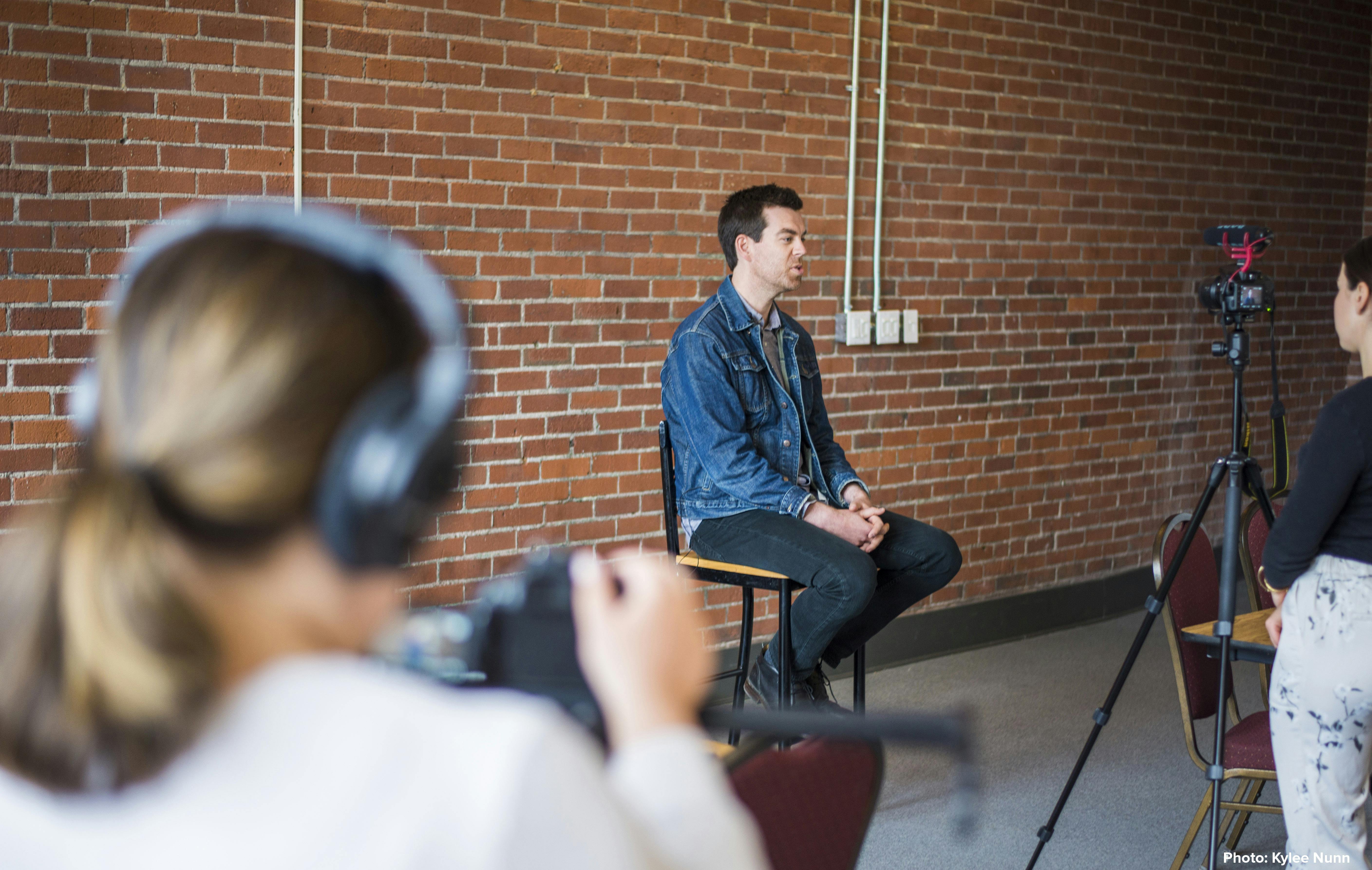Donald Killorn of Eastern Charlotte Waterway Inc. shoots an interview as part of our upcoming 'DataStreamers Corner' video series. Photo: Kylee Nunn
