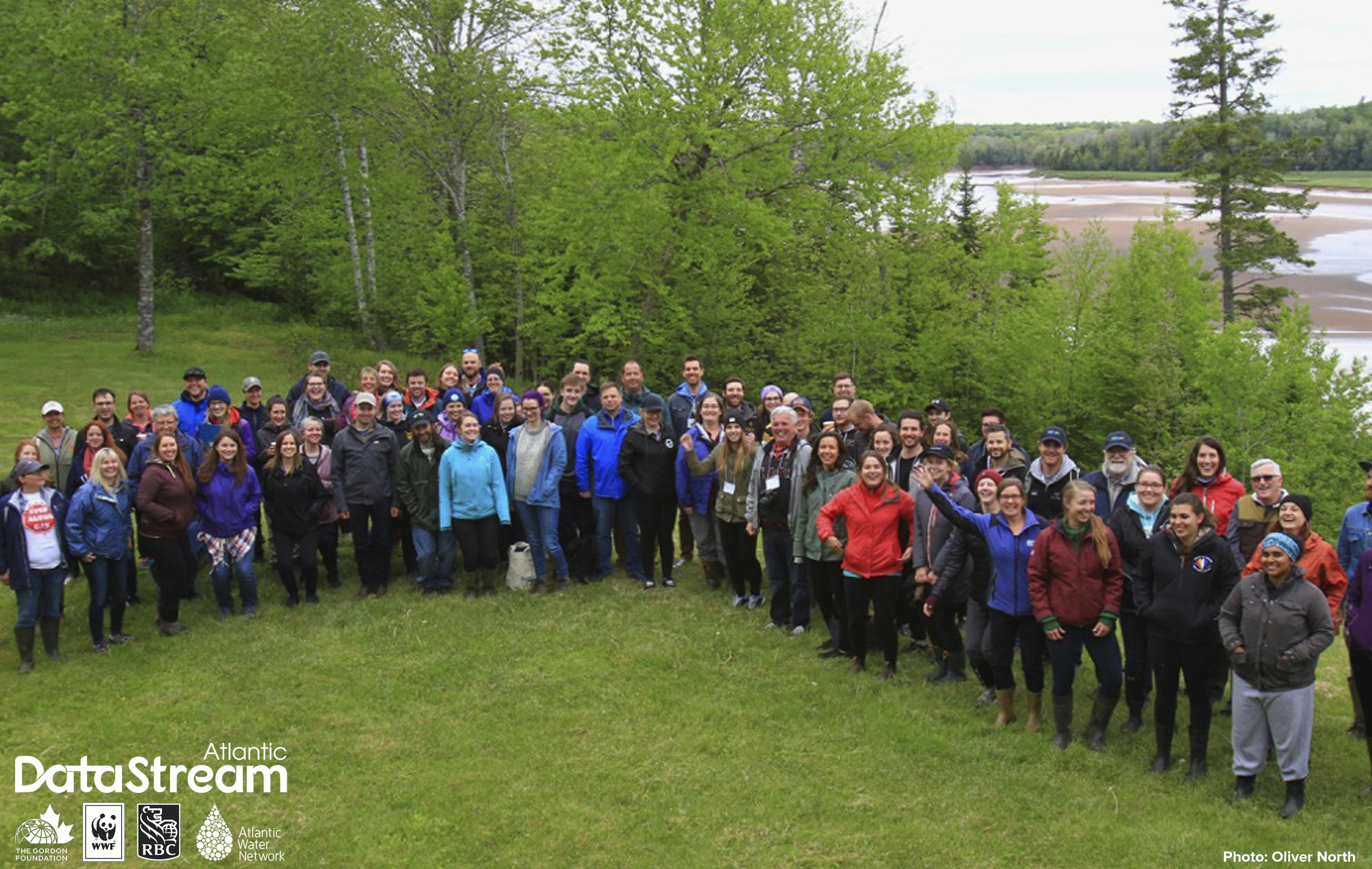 Kickoff attendees participate in a special day-two field trip to the Shubenacadie River near Truro, NS. Photo: Oliver Woods.