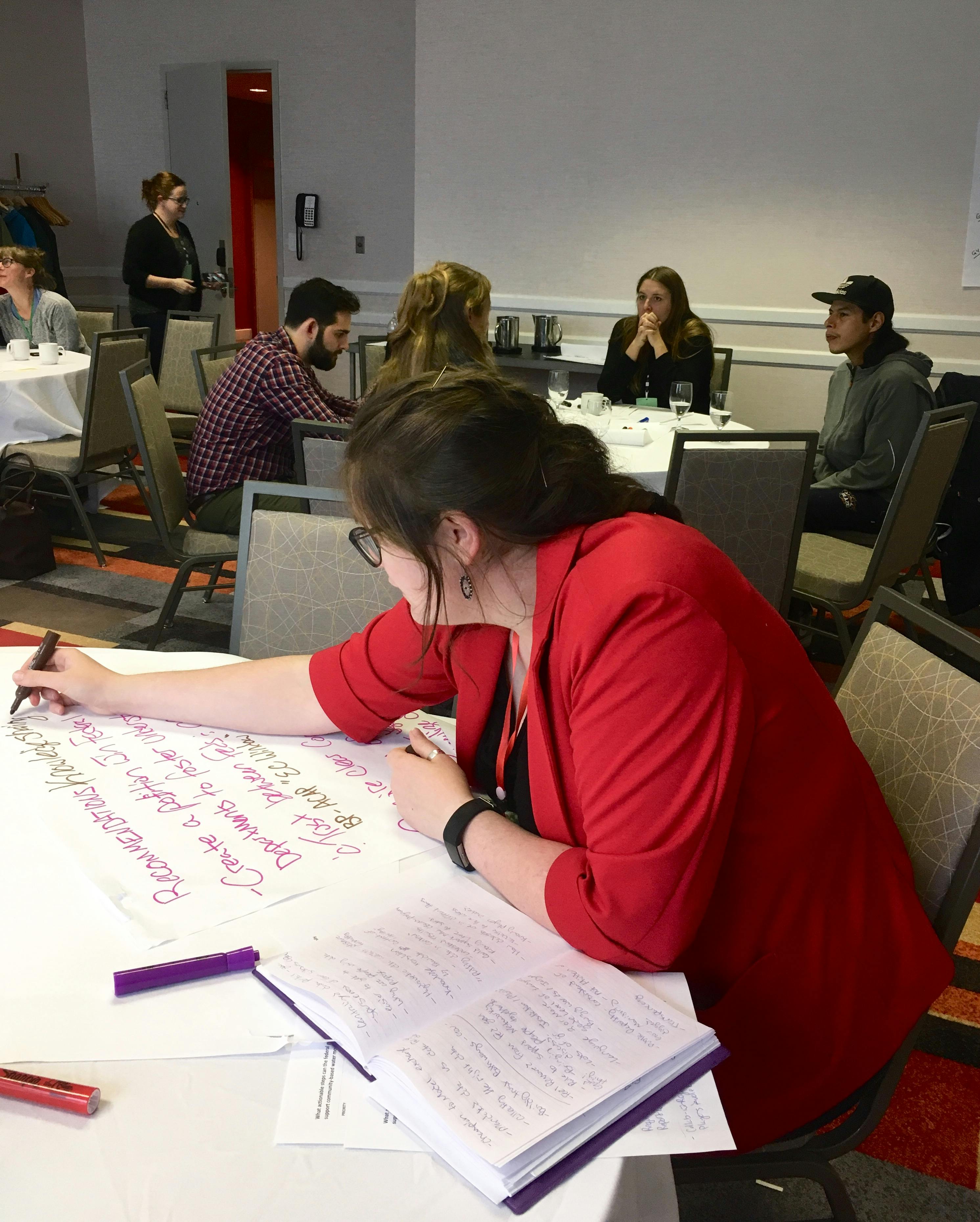 Emma hard at work transcribing recommendations