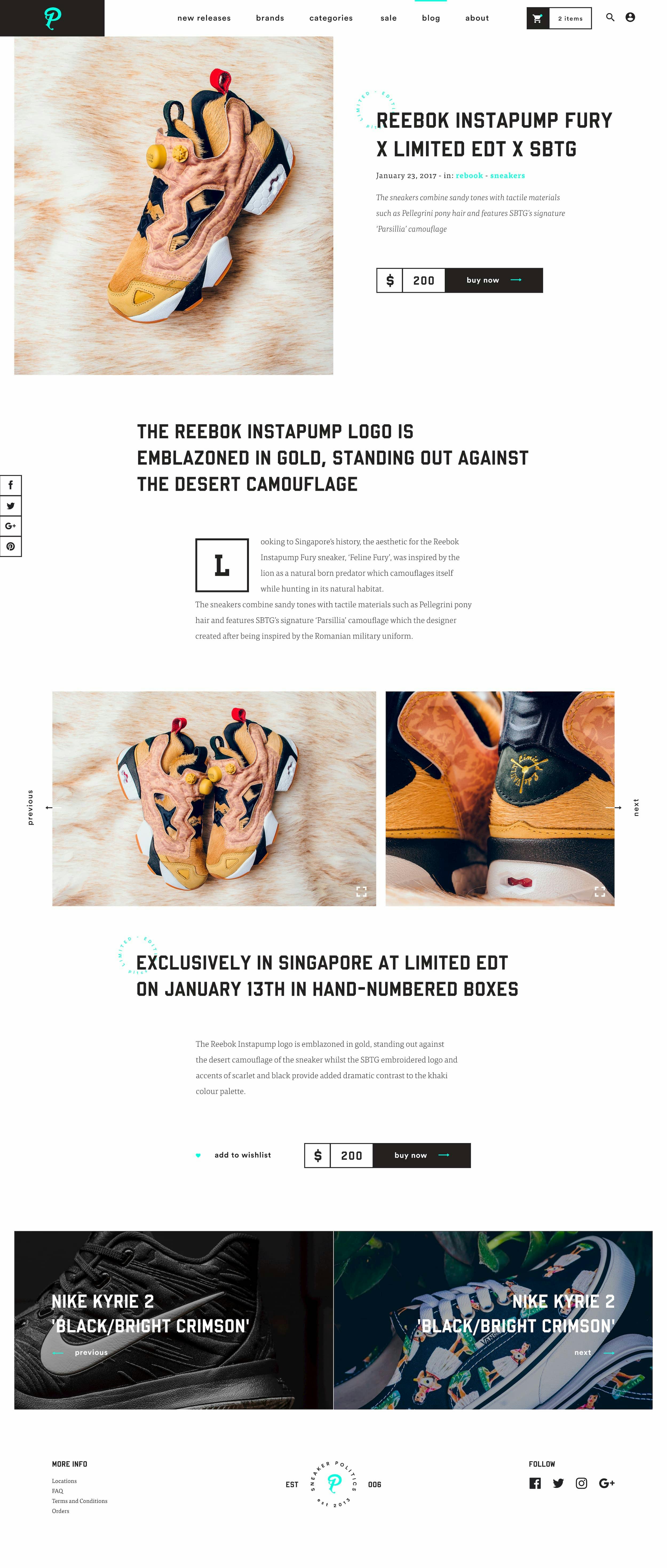 Article page web layout