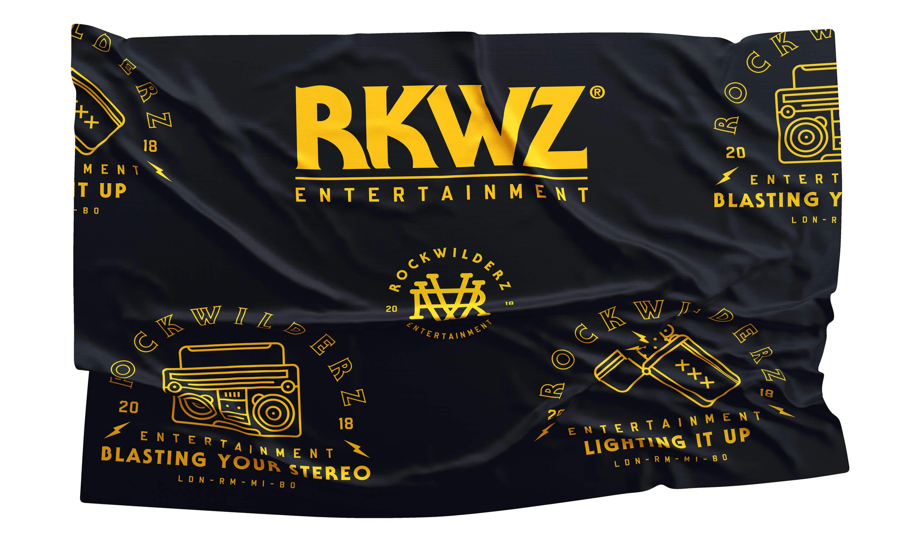 RKWZ flag with typographic logos