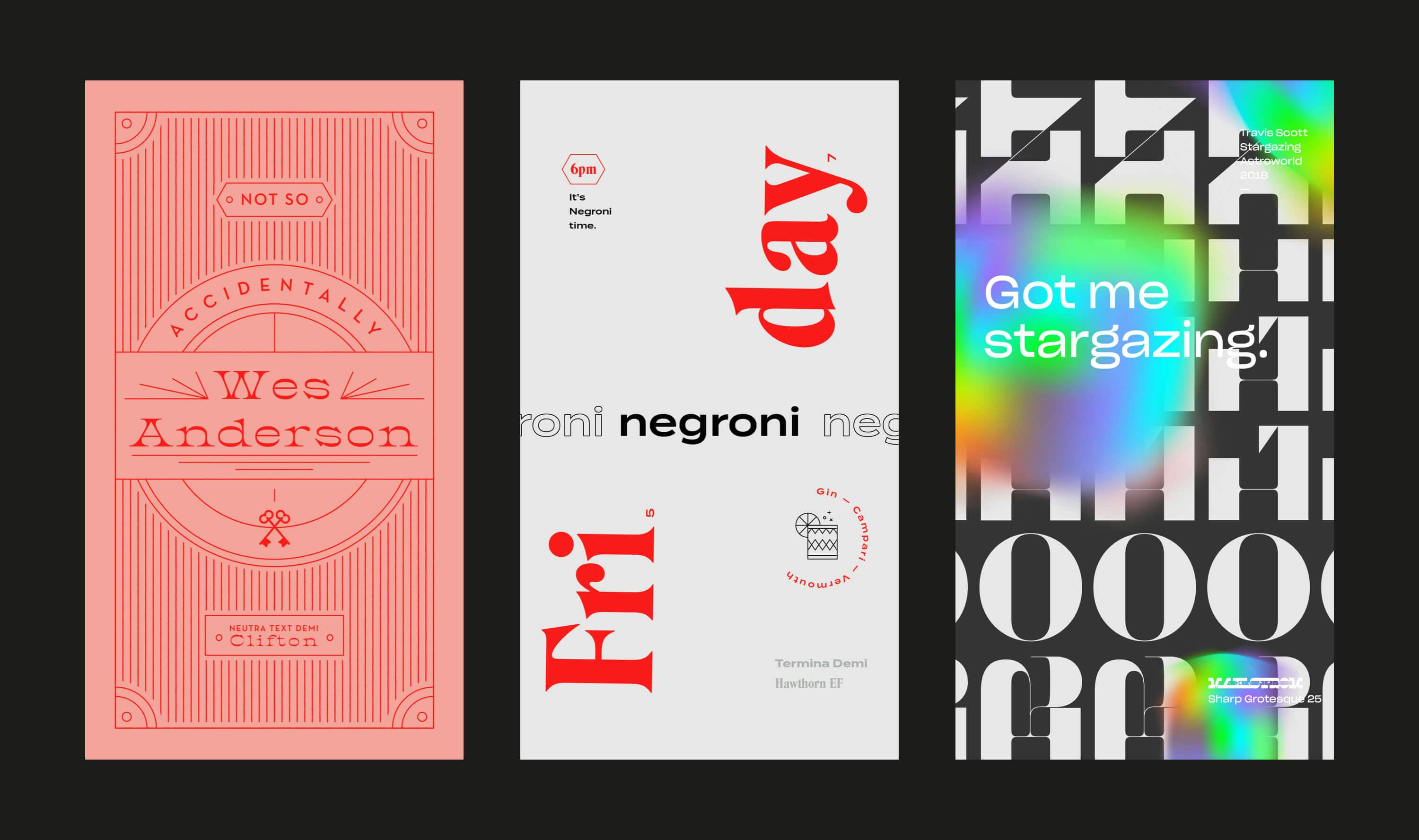 TypoStories, typographic digital posters