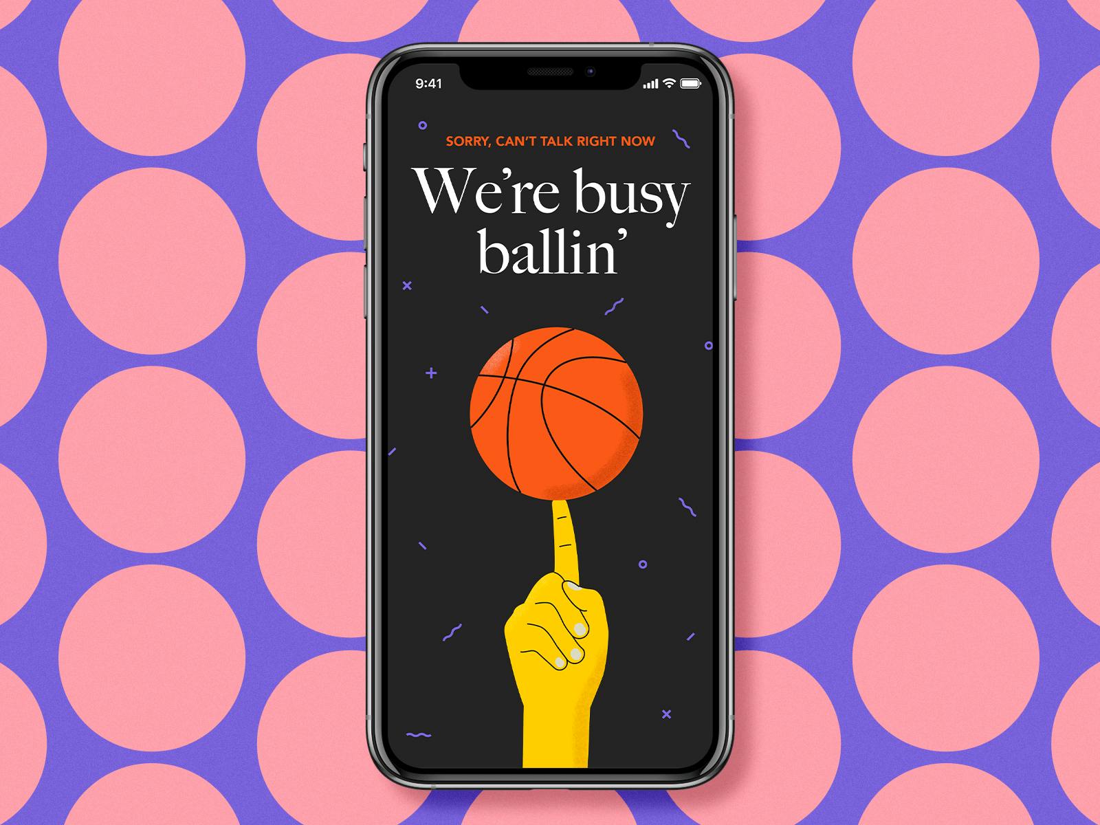 Busy ballin' illustration