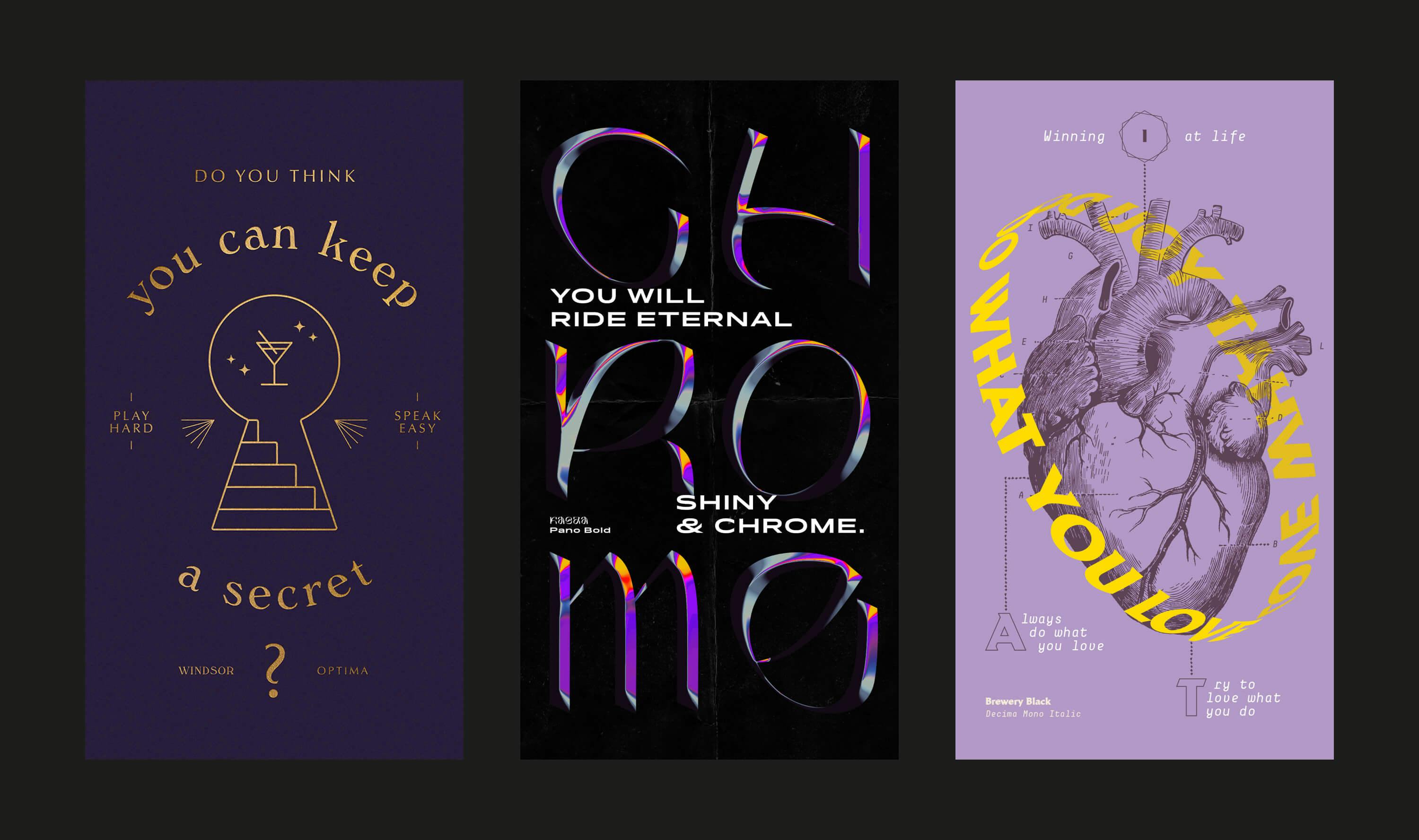TypoStories, typographic digital posters