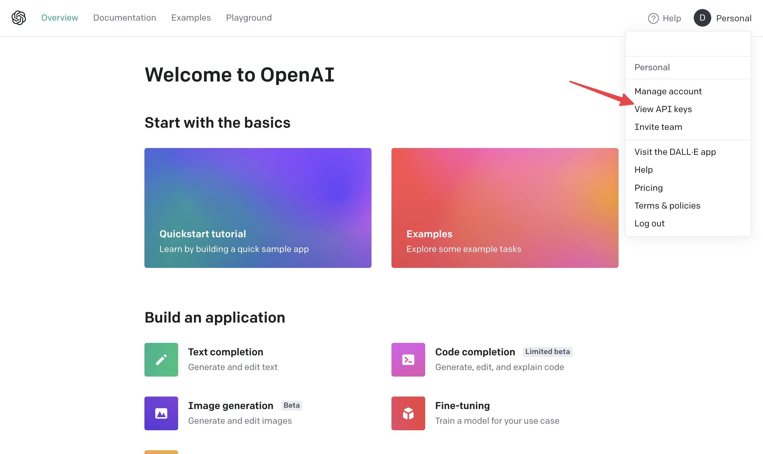 openai view API keys