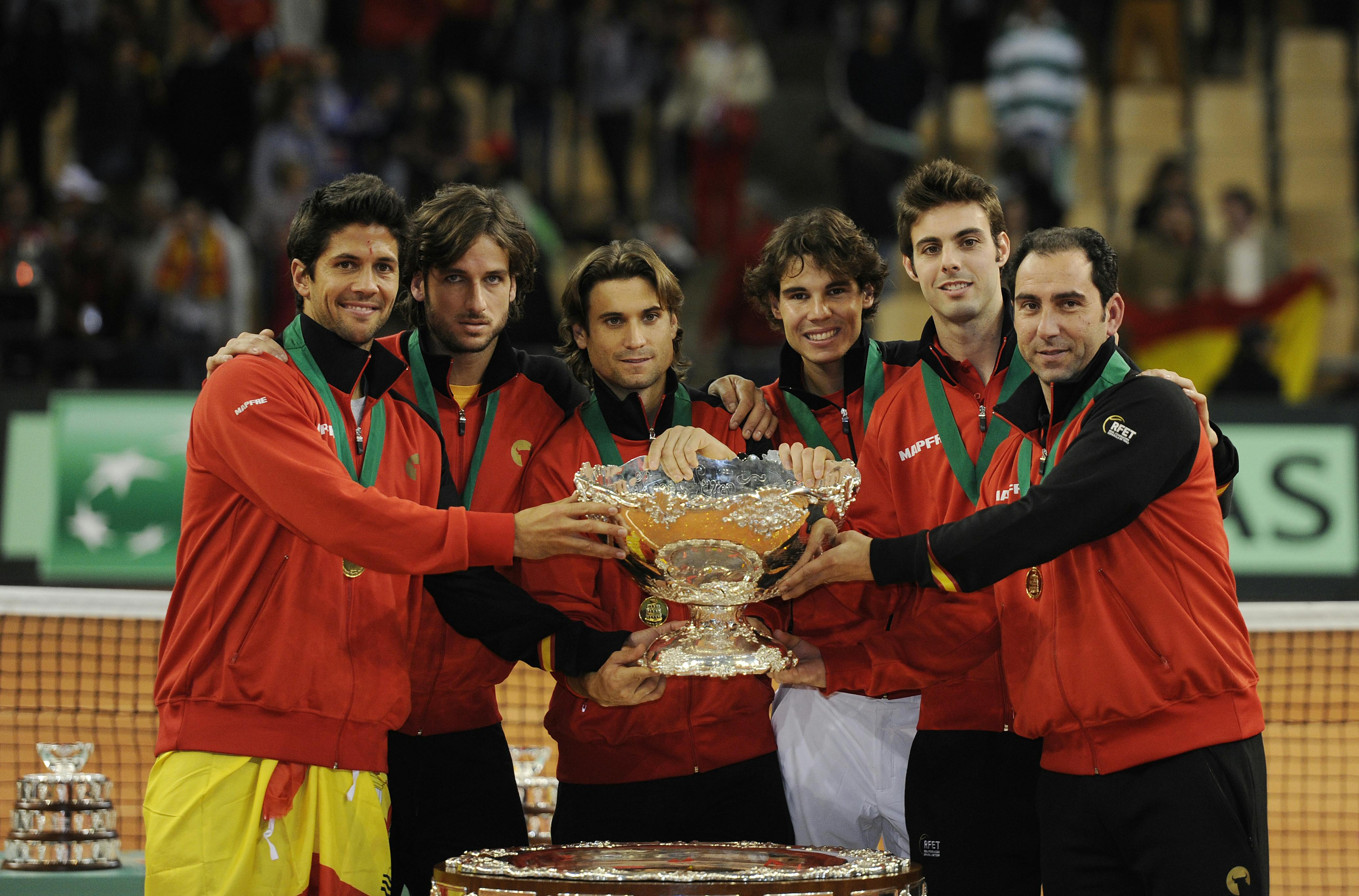 Ferrer and Costa, members of the Spanish Davis Cup winning team in 2011