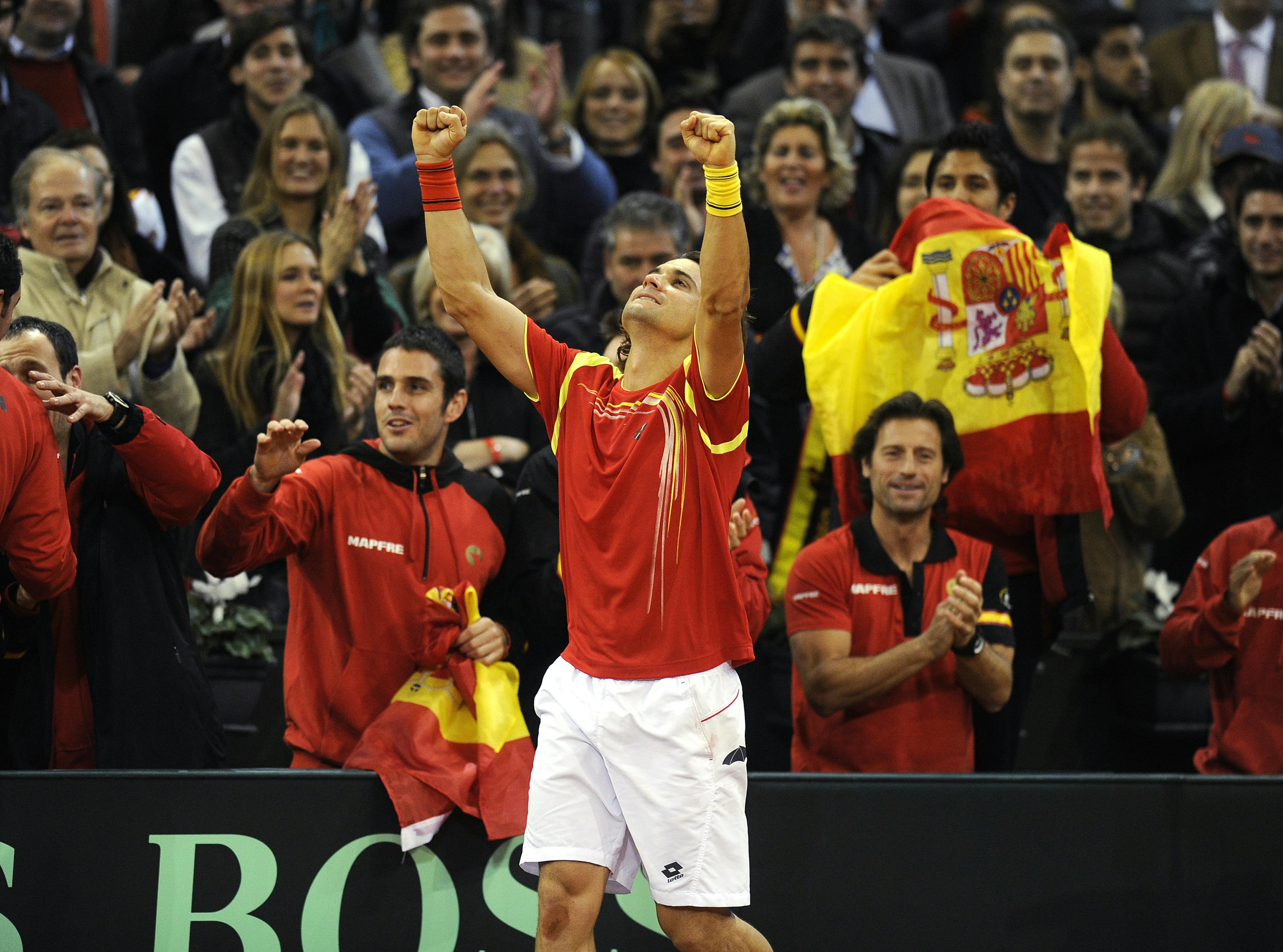 David Ferrer during the 2011 Davis Cup Final