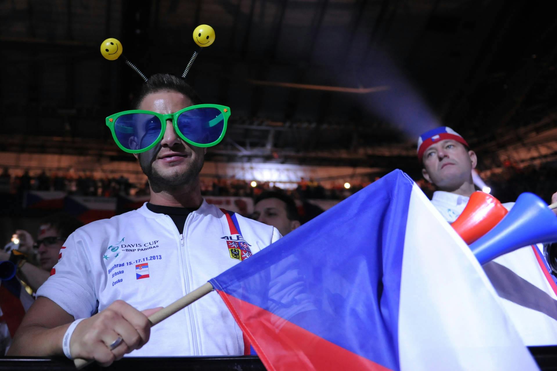 Czech Republic fan with flag in 2013