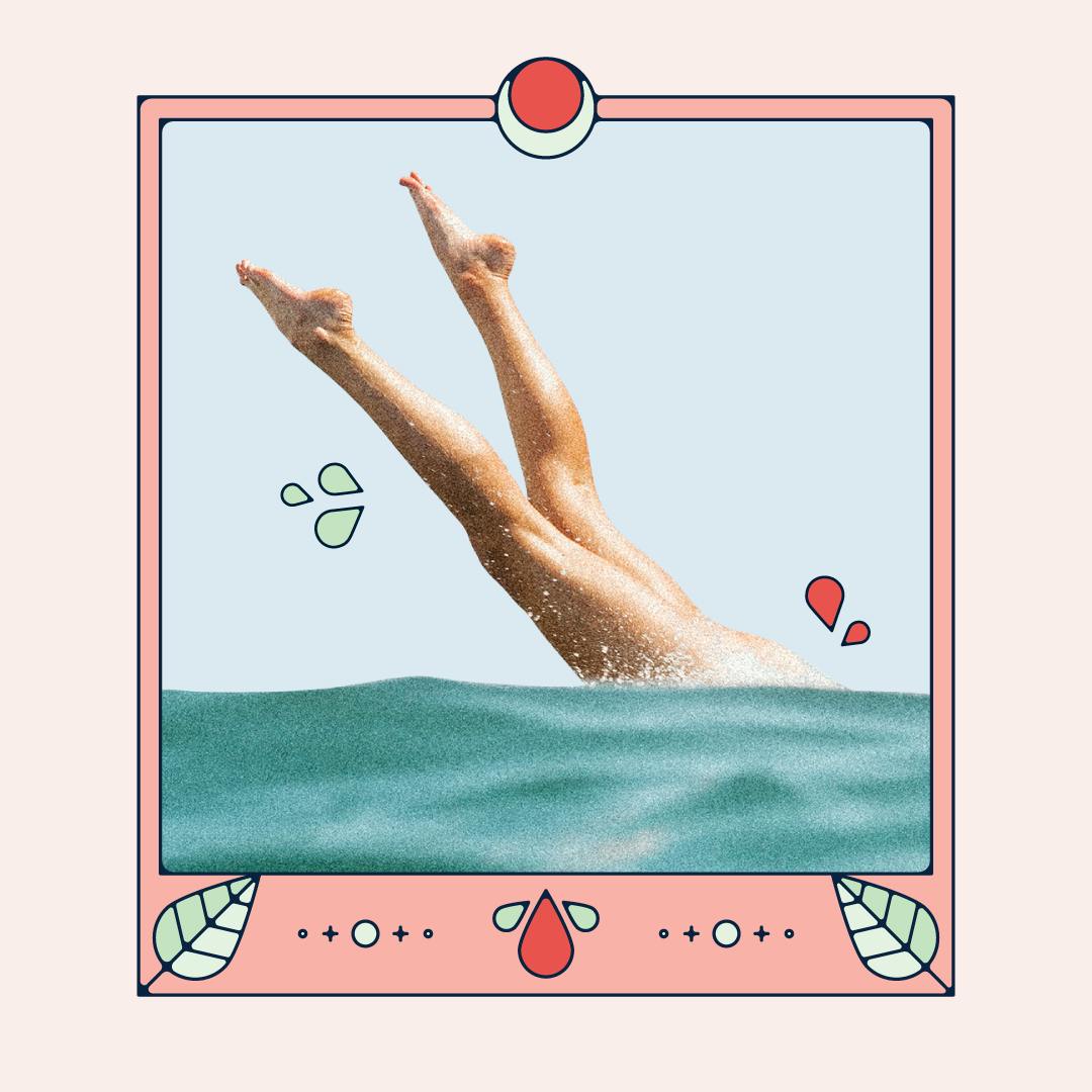 A person jumping in the water.
