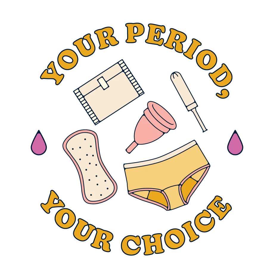 Different period care products shown next to each other.