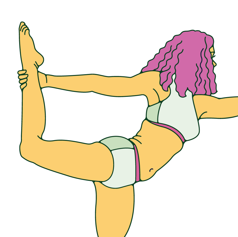 A person doing yoga. 