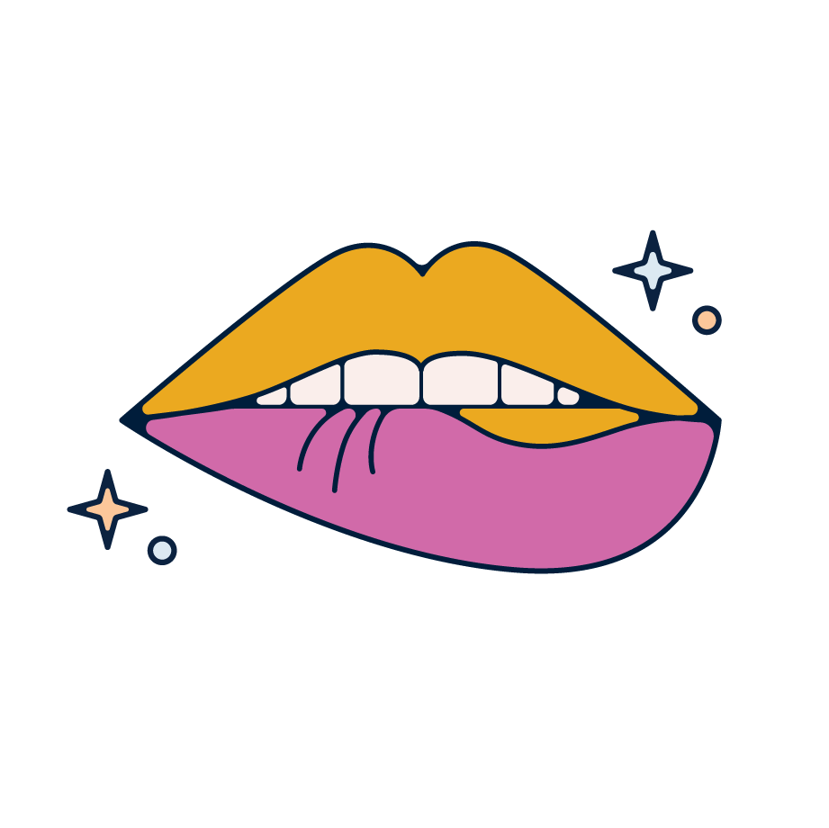 Human lips indicating some form of satisfaction.