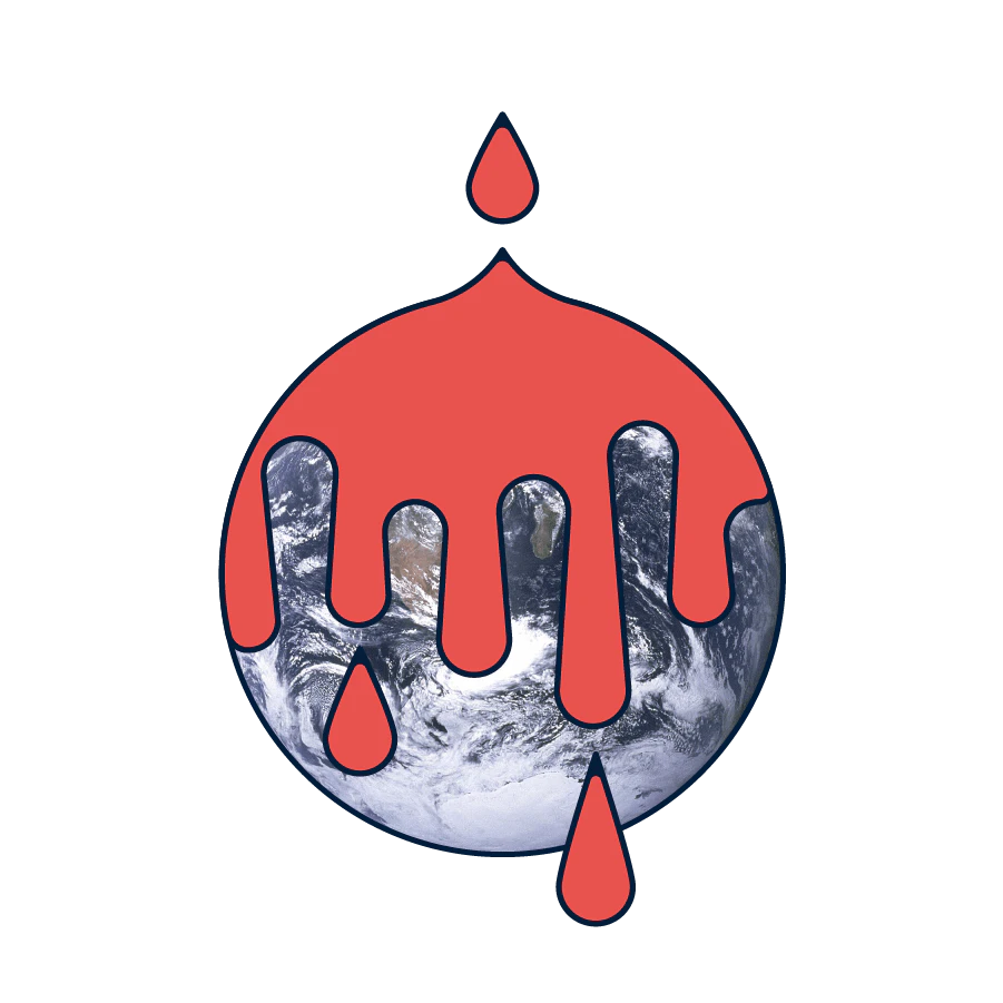 Earth covered by period blood