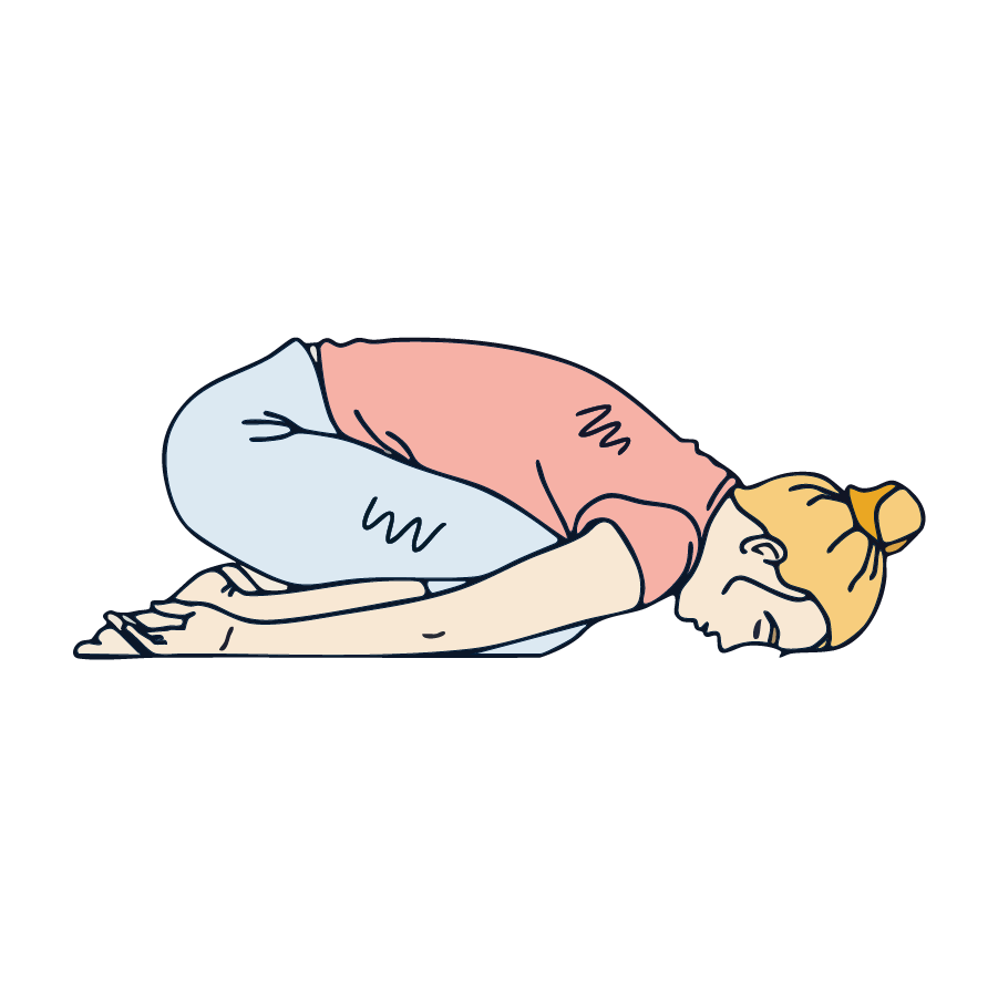 exhausted woman illustration