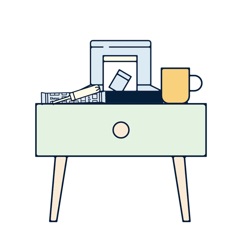 drawer with tampons