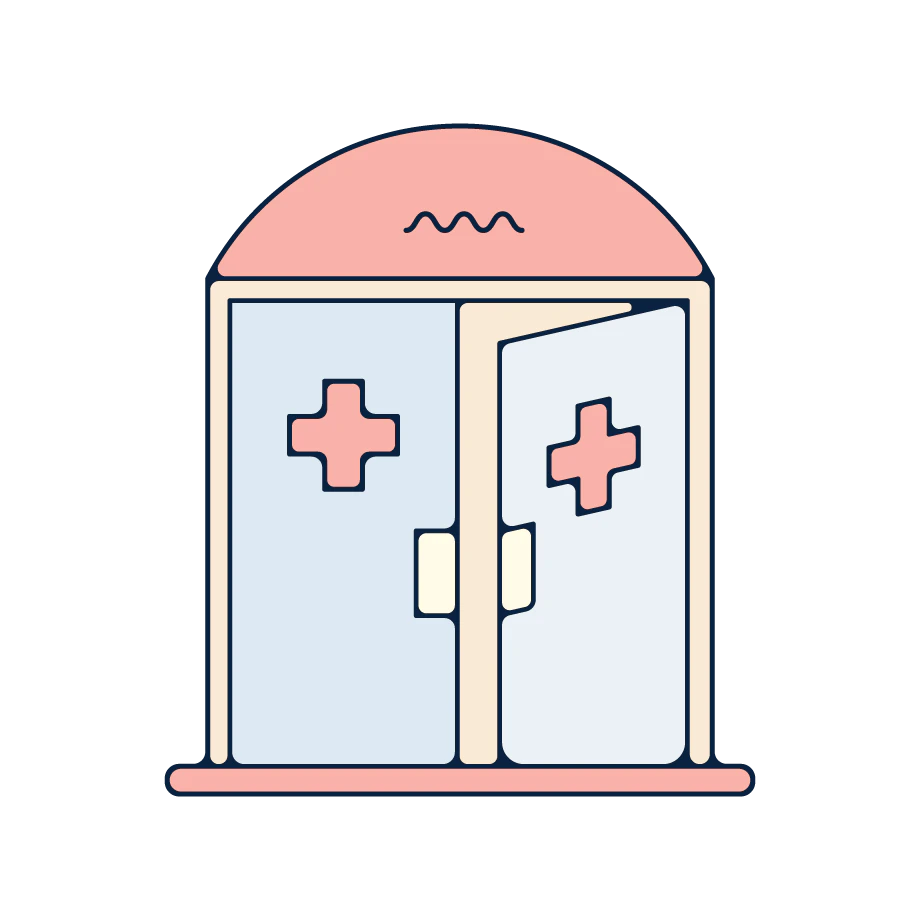 clinic entrance illustration