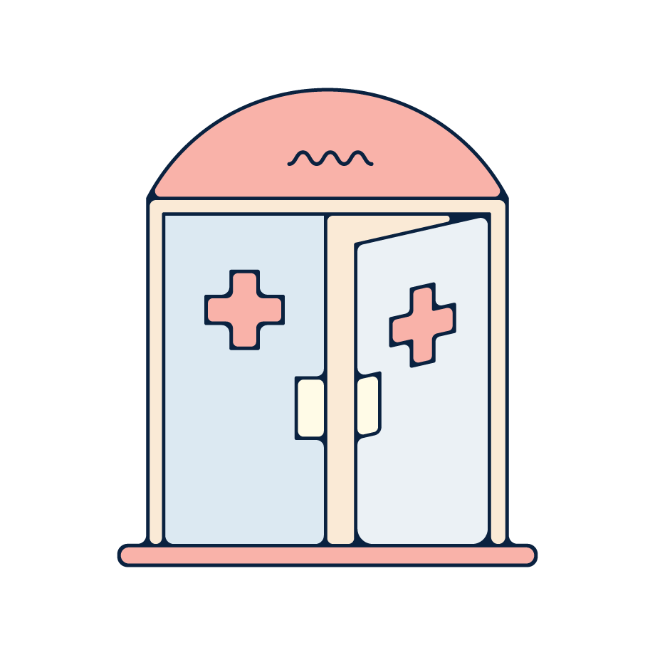 clinic entrance illustration