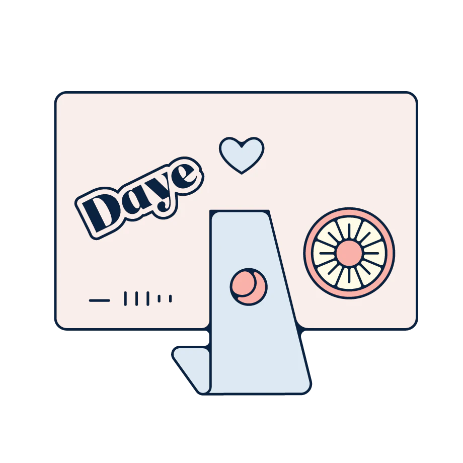 daye stickers on monitor
