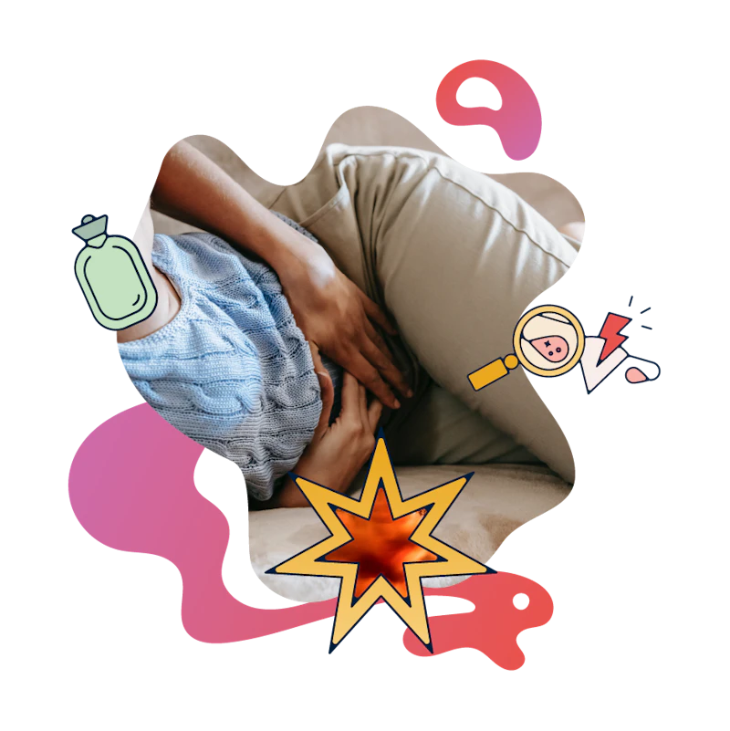 A person experiencing a period cramp.